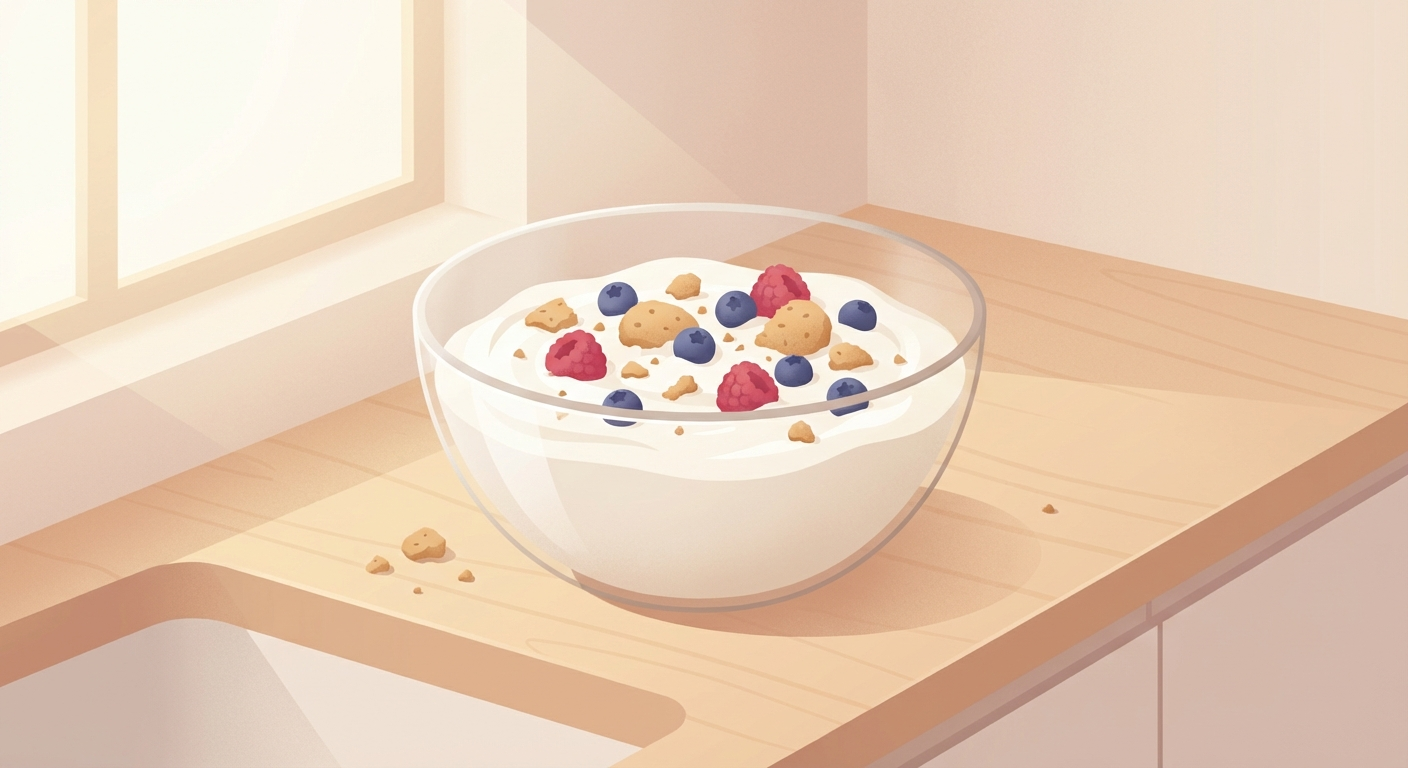 5-Minute Dessert: Quark Berry Cream with Cookies