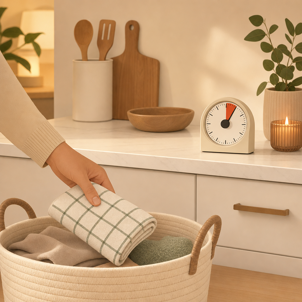 Use a 4-minute timer to start chores