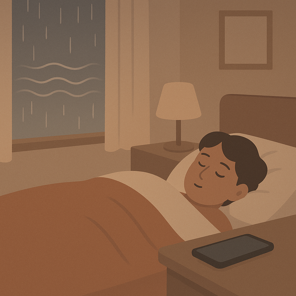 Smartphone playing soothing background sounds for better sleep and focus