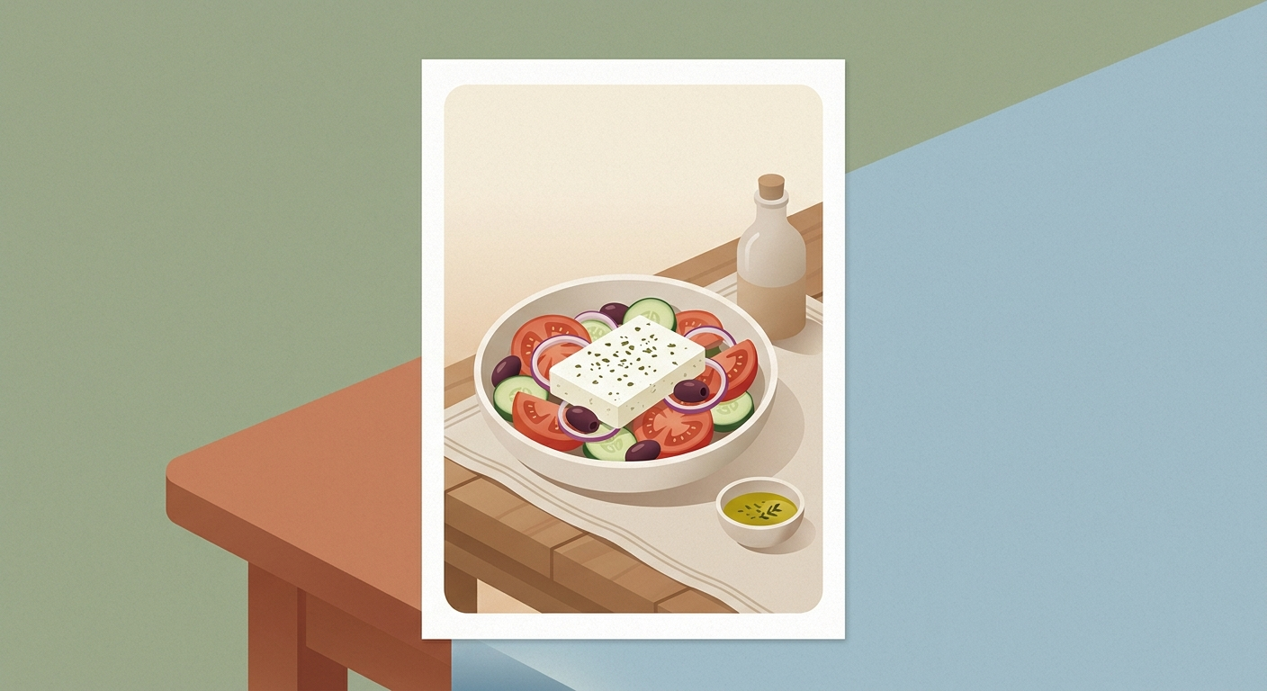 Greek Salad: The Feta Block Trick