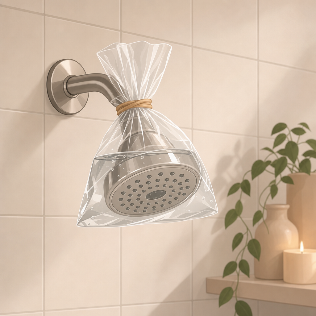Clean a Showerhead Overnight with Vinegar